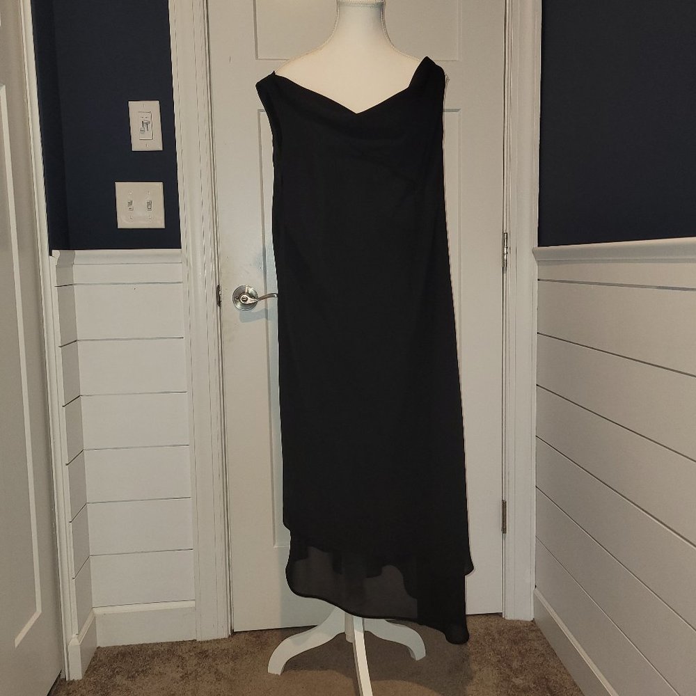 Black Maxi Cowl Neck Dress - Sleeveless Elegant Evening Gown